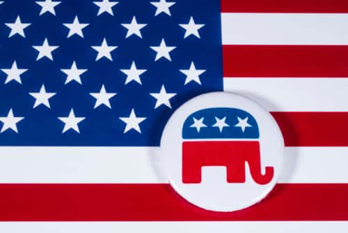 Republican Elephant on U.S. Flag