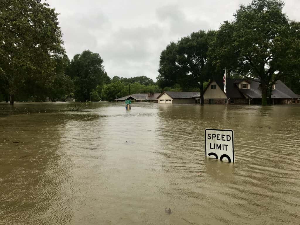 Flooded streets in Houston