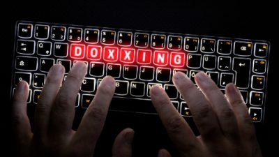 Keyboard with the word "Doxxing" highlighted