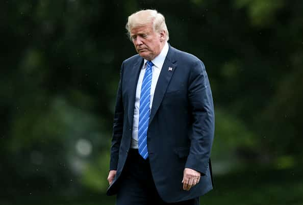 President Trump walking on White House lawn