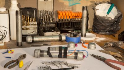 Picture of pipe bomb and tools