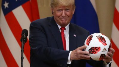 trump soccer ball: Getty Images
