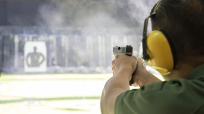 Cadet at shooting practice