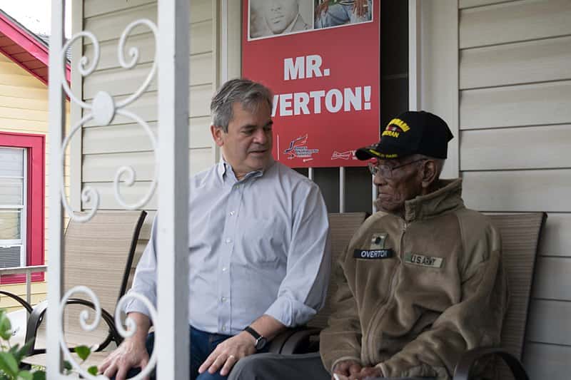 Richard Overton with Mayor Steve Adler