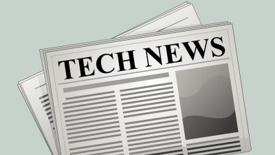 Cartoon picture of newspaper that reads: "Tech News"
