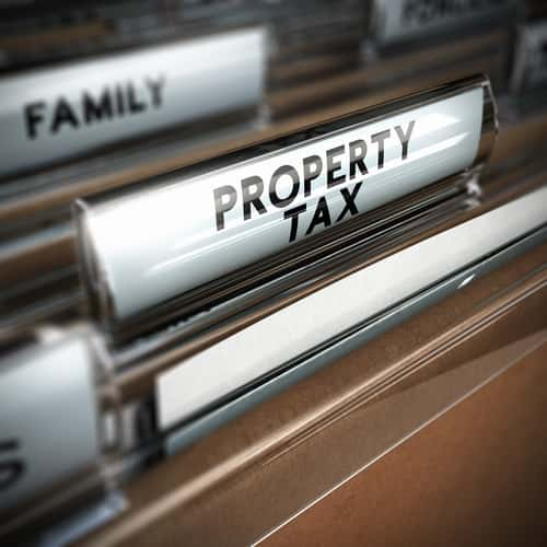 File Folders with a tab labeled "Property Tax"