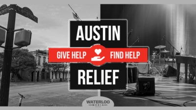 AUSTIN RELIEF. Give Help. Find Help. Waterloo Media, Austin, texas