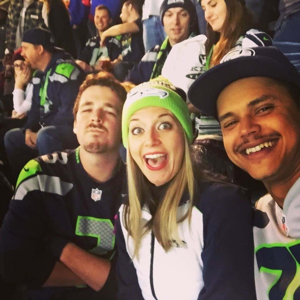 Brandon w/ friends at game