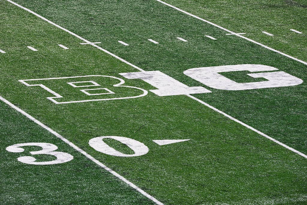 Big 10 logo on Football Field