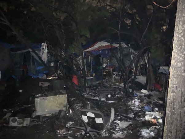 Homeless Camp Fire