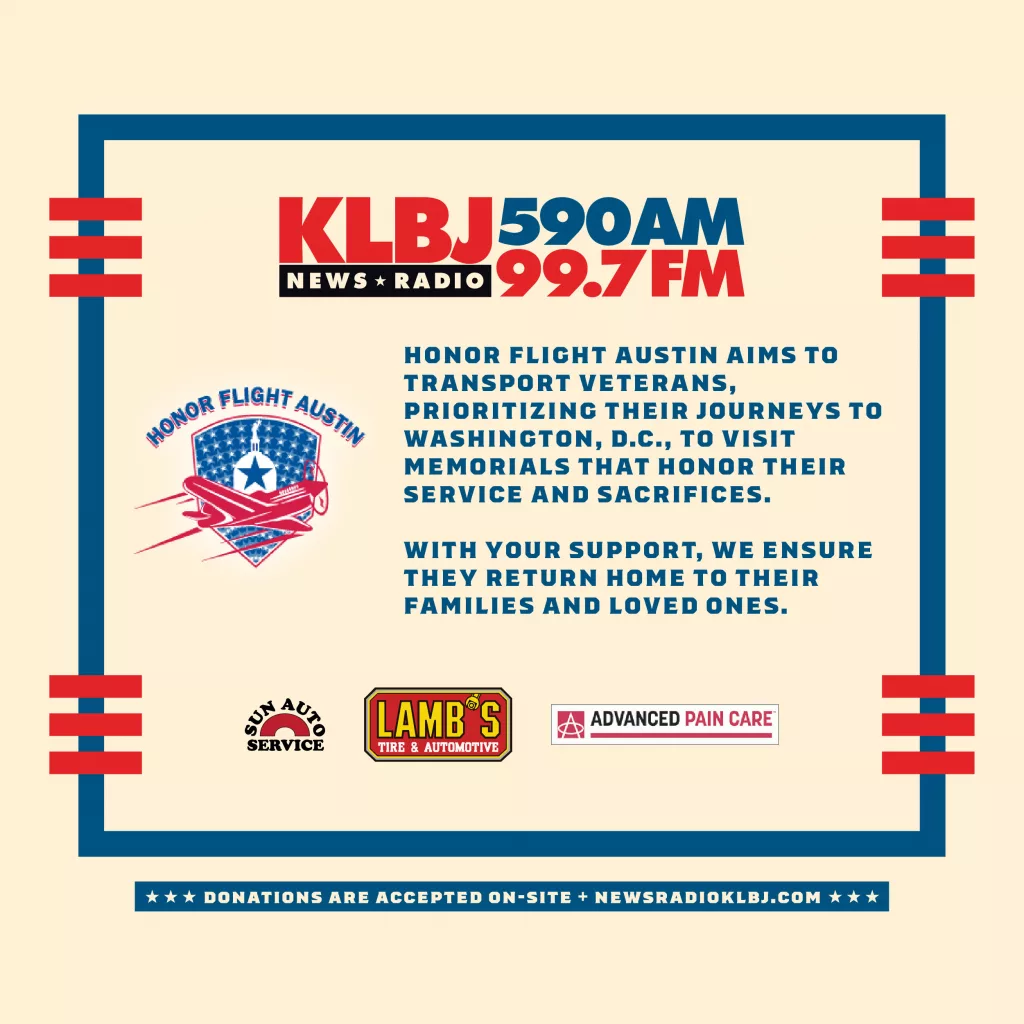 info graphic for OPERATION THANK YOU, KLBJ + Honor Flight Austin