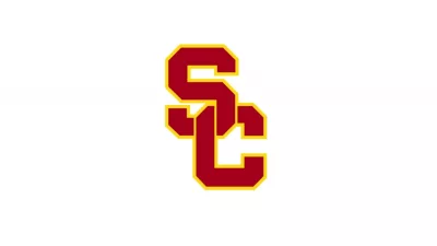 LOGO of USC TROJANS (University of South Carolina basketball) made up of the letters S and C a Logo of combination of red and yellow on a white background.