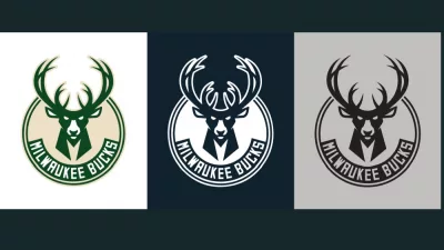Milwaukee Bucks Color Black and White 3 Style Logo American professional basketball club Vector Illustration Abstract