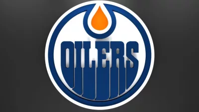 Emblem of the Edmonton Oilers (NHL). Logo for presentation or infographics. 3D render. 3D Illustration