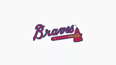 Atlanta Braves editorial vector logo is printed on white paper.