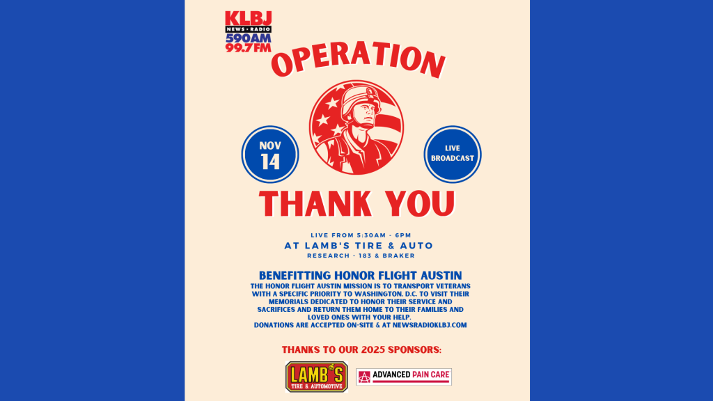 Operation: THANK YOU Live Broadcast on November 14th, 2025 - KLBJ