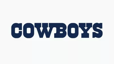 Dallas Cowboys Wordmark. Sports editorial vector logo is printed on white paper.