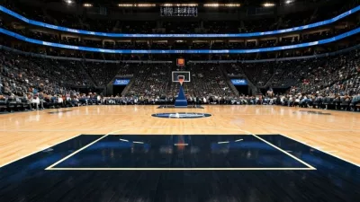 empty nba basketball court hd dynamic image court view