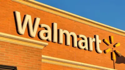 Walmart sign at store exterior. Novi^ Michigan^ USA - AUGUST 8^ 2021: