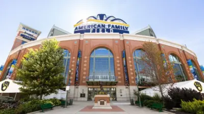 American Family Field is home to Major League Baseball's Milwaukee Brewers. The stadium was previously known as Miller Park. Milwaukee^ WI^ USA - August 10^ 2024