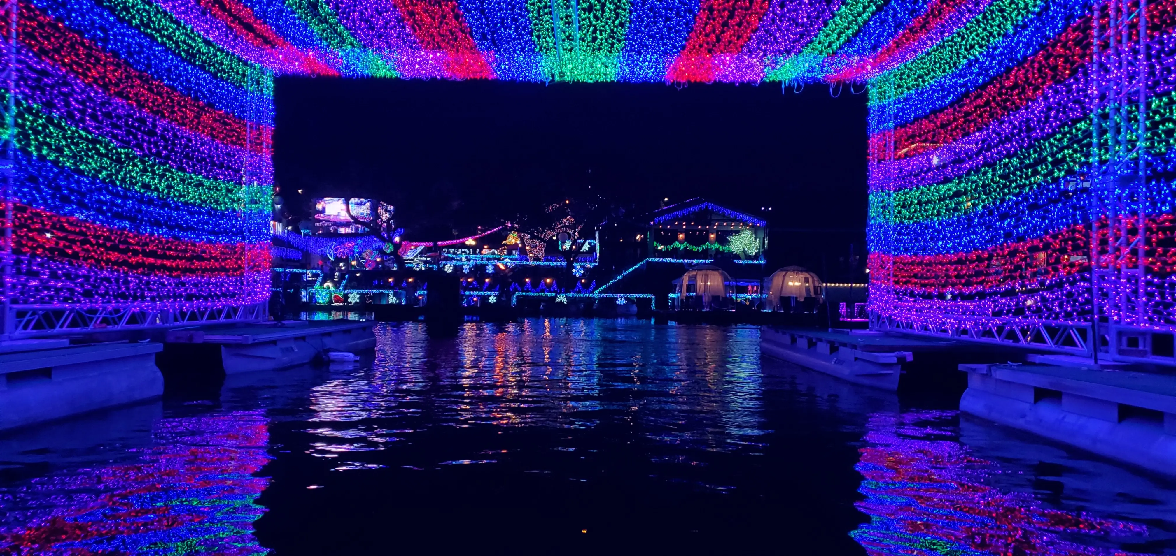 Melynda checks out Holiday Lights Boat Ride on Lake Austin