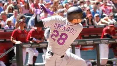 Nolan Arenado 3rd baseman for the Colorado Rockies at Chase Field in Phoenix^AZ USA April 30^2017.