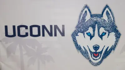 UCONN Huskies Banner in the Tampa Convention Center During the 2019 NCAA Women's Final Four Tampa Bay Tampa^ Florida / USA - April 6^ 2019