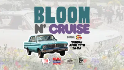 bloom n cruise buda car parade 2026 header image todd news radio klbj