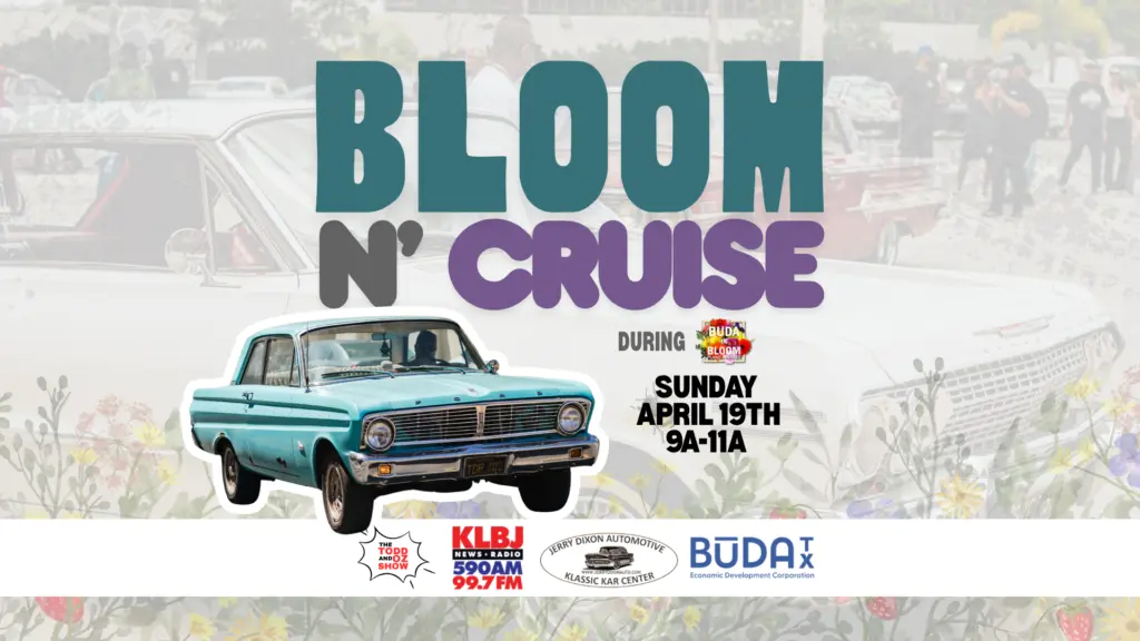 header v2 buda bloom n cruise news radio klbj 2026