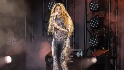 Shakira performs on stage during 2025 Global Citizen Festival at Central Park's Great Lawn in New York^ NY on September 27^ 2025