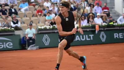 Roland Garros tennis tournament Alexander Zverev (GER) playing Sebastien Ofner (AUT) in the 1st Round of the French Open Paris^ France - 22 May 2022