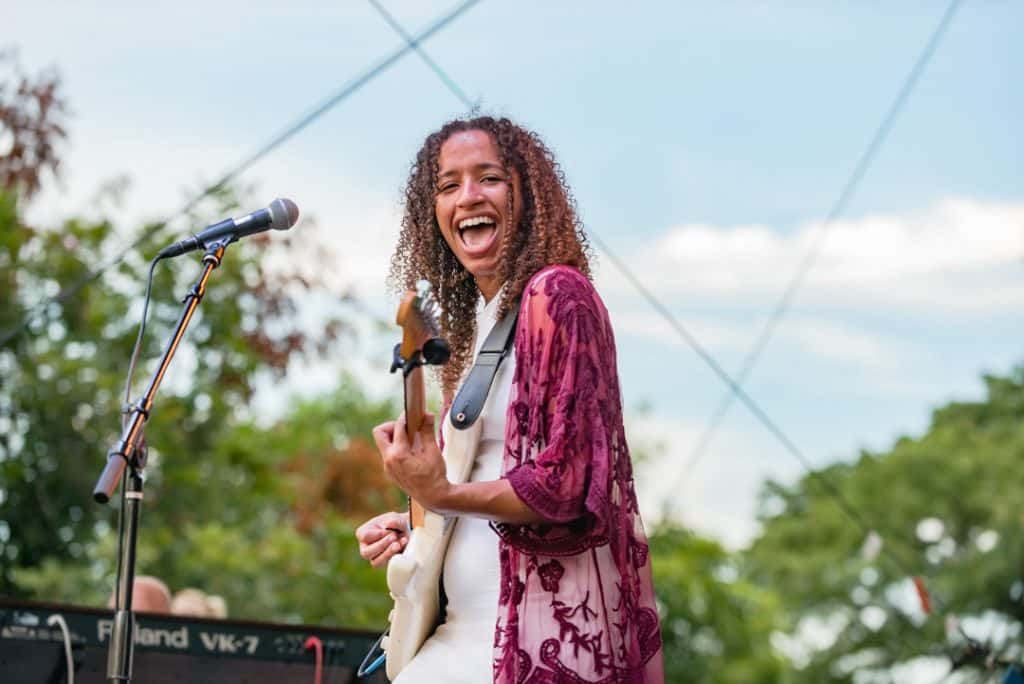 Jackie Venson onstage at KGSR's Blues on the Green 2017