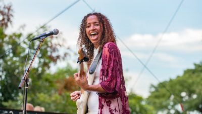 Jackie Venson onstage at KGSR's Blues on the Green 2017