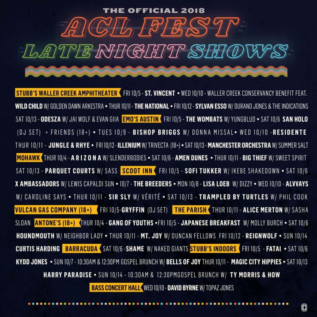 ACL Fest Late Night Shows