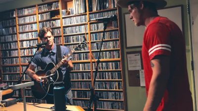 Jamestown Revival performing in the studio