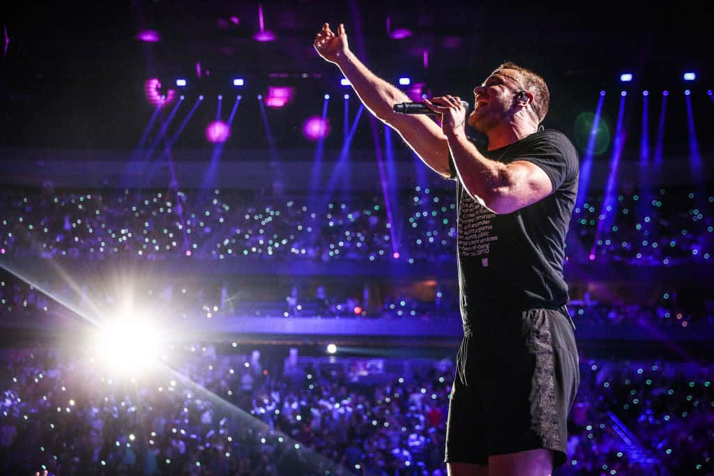 Dan Reynolds of Imagine Dragons performs onstage in Las Vegas