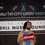 Dell Music Lounge with Noah Kahan: Noah Kahan holding applause sign