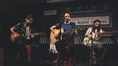 Local Natives performing in the Dell Music Lounge