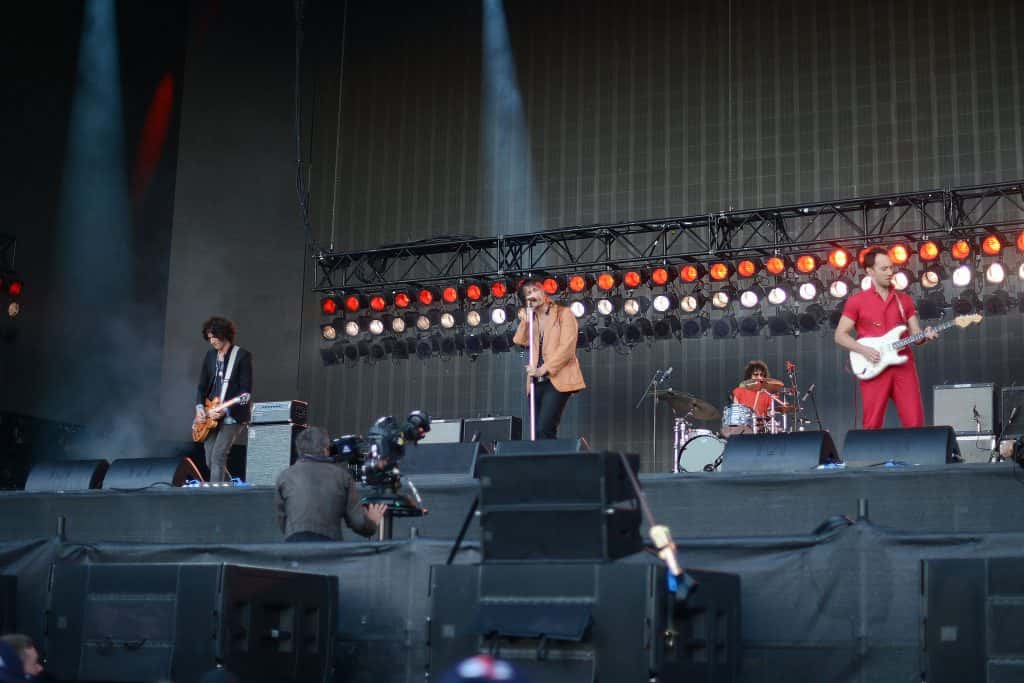 The Strokes performing on stage