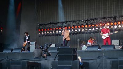 The Strokes performing on stage