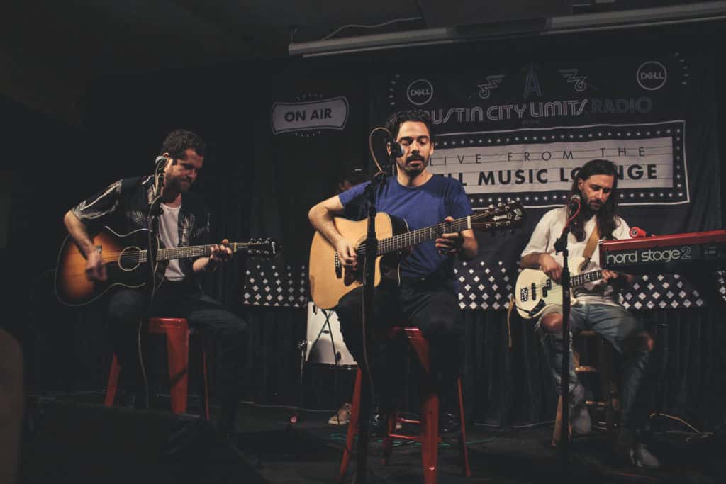 Local Natives performing at a Dell Music Lounge for ACL Radio