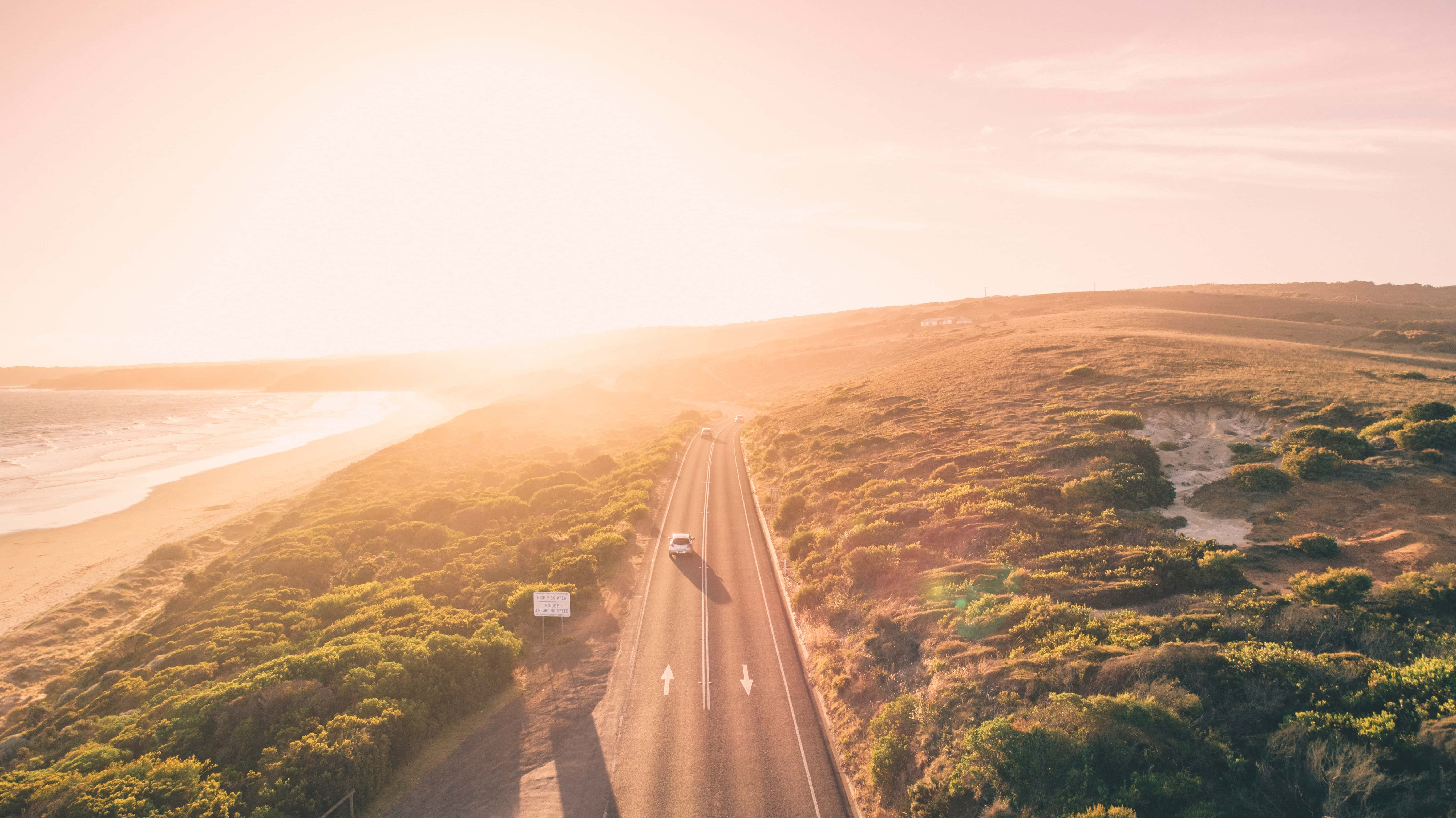 aerial road view