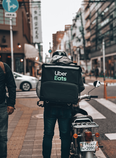 uber eats bicyclist