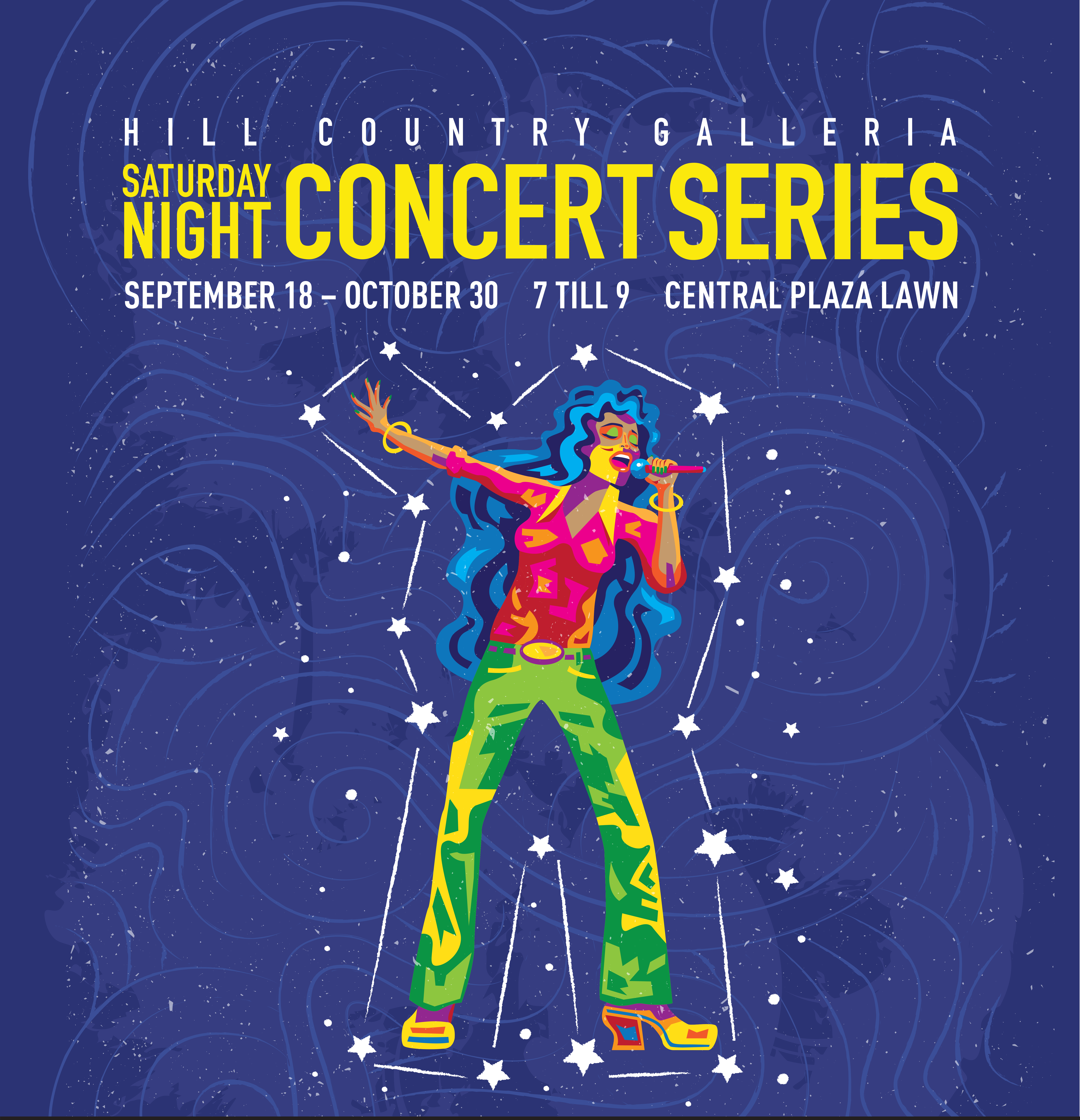 We’re partnering up with Hill Country Galleria for the Saturday Night Concert Series! Join us Saturday Nights at 7pm for performances from some of Austin’s local favorites! Check out the lineup below. 