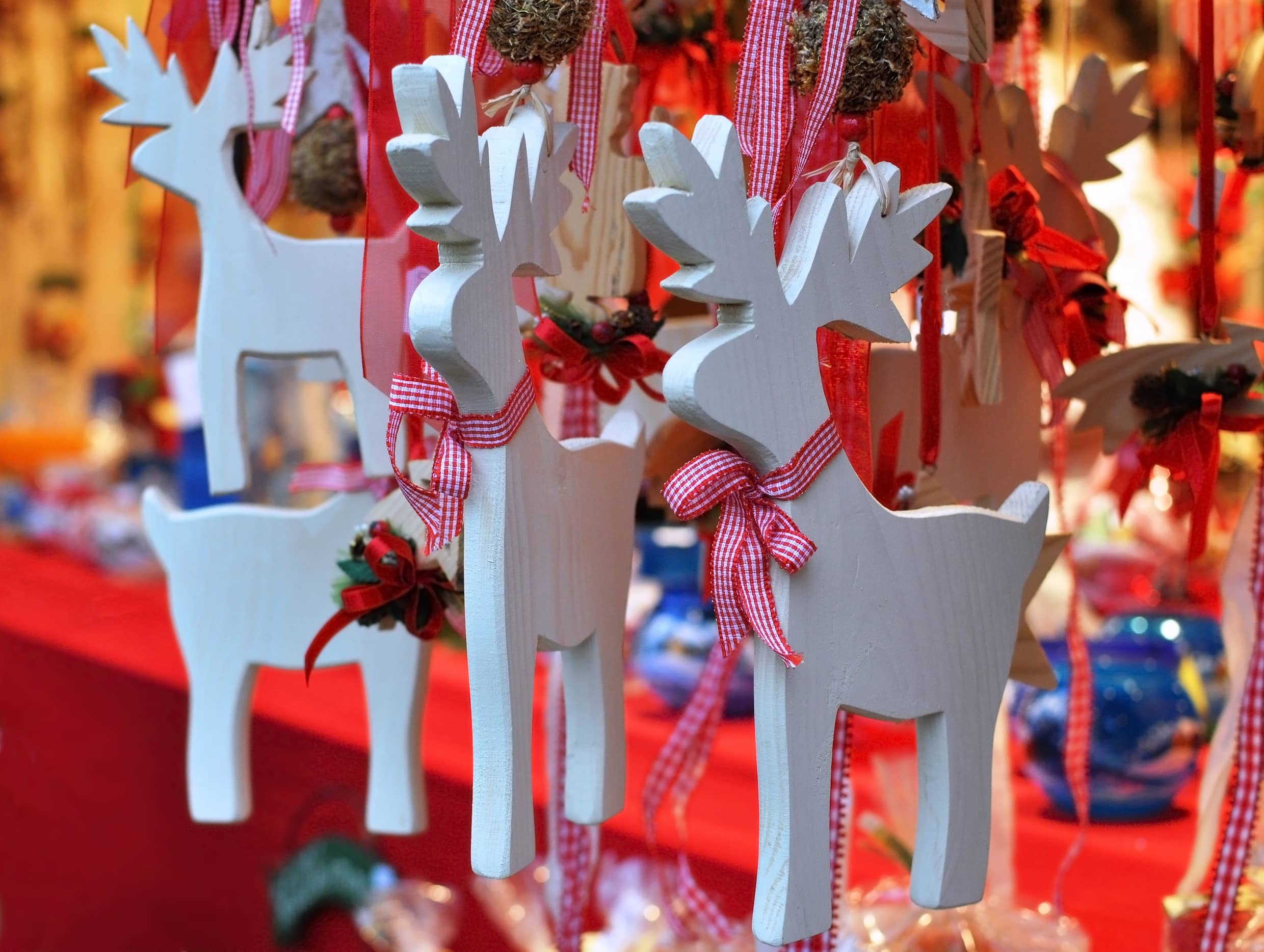 Christmas Wooden deer decorations.