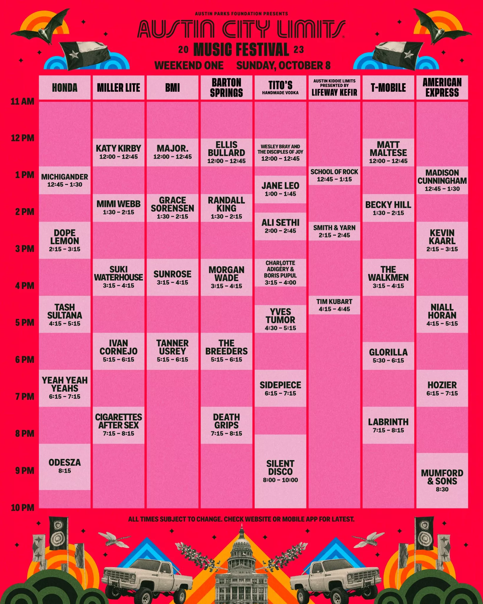 acl lineup 2024 weekend 2 schedule