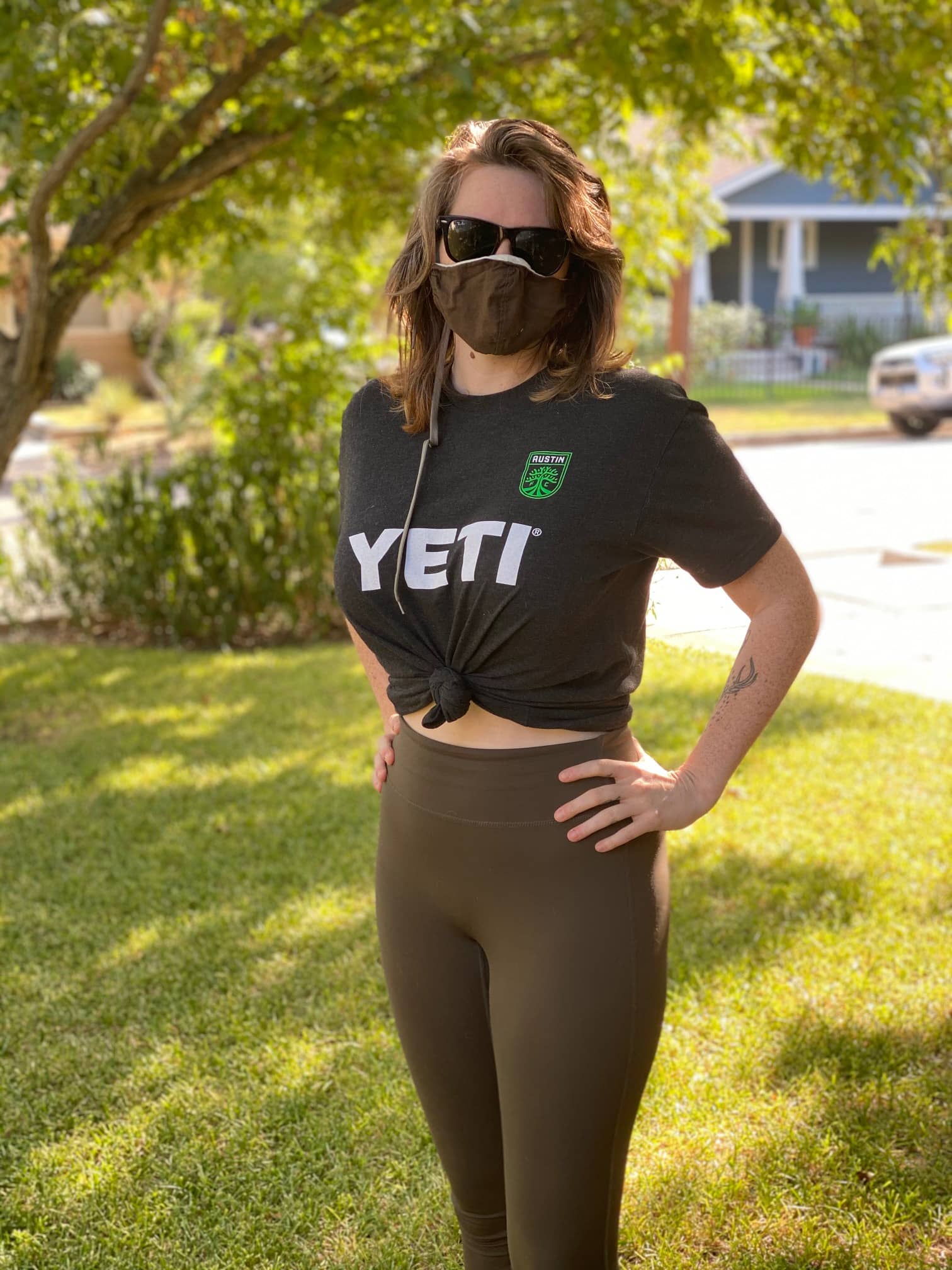 woman in austin fc soccer shirt