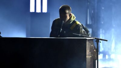Tyler Joseph of Twenty One Pilots performs onstage during the 2018 American Music Awards at Microsoft Theater