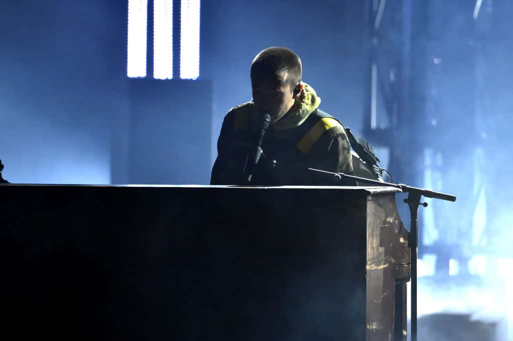 Tyler Joseph of Twenty One Pilots performs onstage during the 2018 American Music Awards at Microsoft Theater