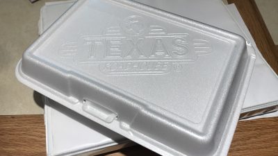 A to-go container from Texas Roadhouse